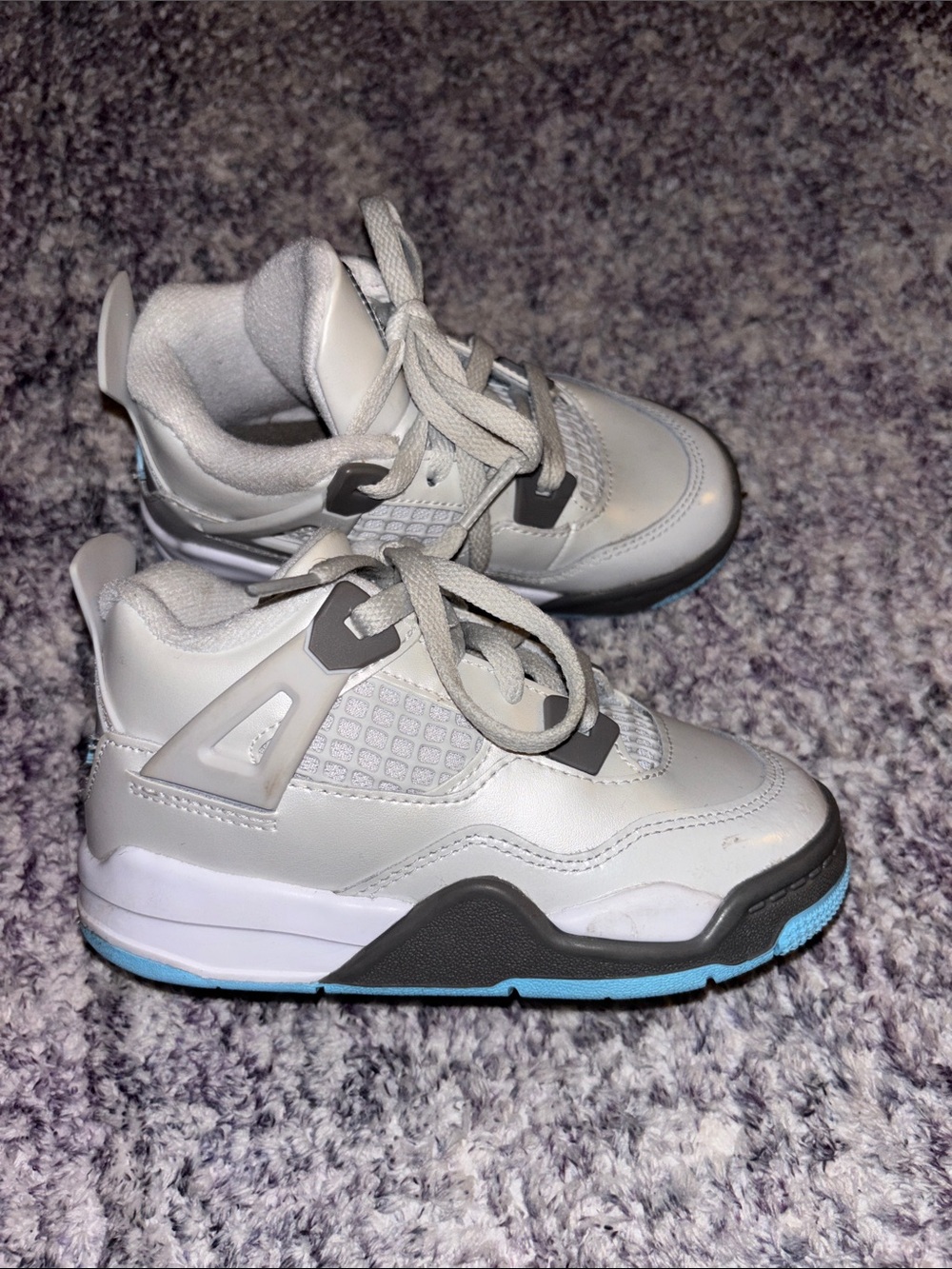 Jordan Kids Gray and Light Blue High-Top Sneakers